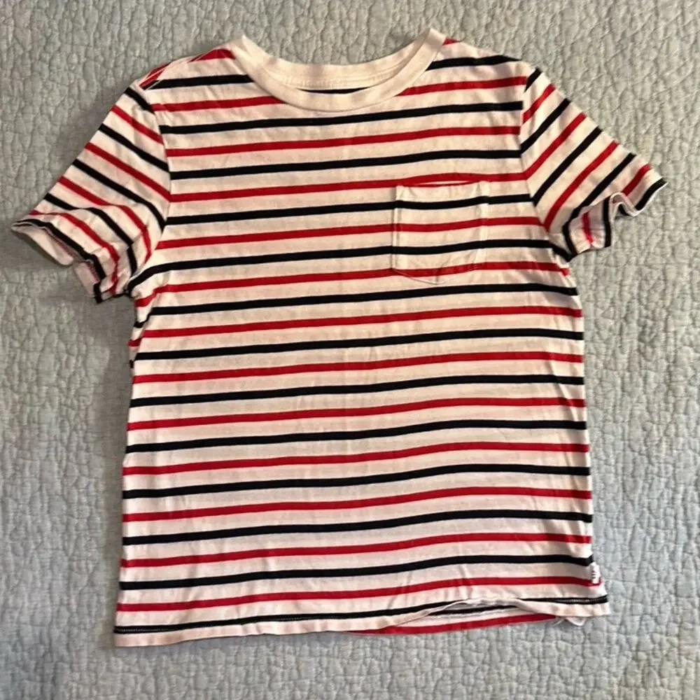 Gap Kids Red White and Blue Striped Short Sleeve Shirt
